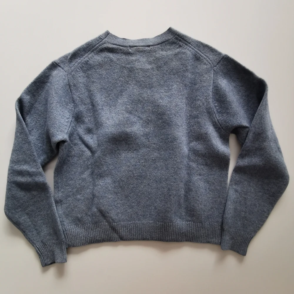 Uniqlo 100% Wool Blue Crew Neck Sweater - Picture 3 of 7